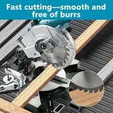 Kap- en verstekzaag voor Makita 18 V accu, professionele afkortzaag, metalen verstekzaag, tafelblad van gegoten aluminium, 0-45° schuine snede, zaagblad van Ø 210 mm (zonder accu)