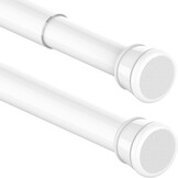 Aiitomg Gordijnroede, extra lengte, douchegordijnstang, zonder boren, uitschuifbaar, telescopische kledingstang, voor badkamer, slaapkamer, zwart, 190-410 cm, doorsnede 32 mm