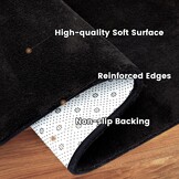 Woonkamertapijt, laagpolig tapijt, woonkamer, decoratie, wollig, zacht, wasbaar en antislip, modern, eenkleurig tapijt voor slaapkamer, kinderkamer, bedmat, 120 x 170 cm, zwart