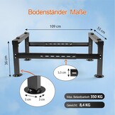 Cherbowing Warmtepomp, vloerstandaard, airconditioning, vloerconsole, airconditioningstandaard, frame tot 350 kg, 9000 - 60000 BTU GS 480, zwart