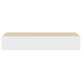 vidaXL Wandschap met lade 60x23,5x10 cm MDF eikenkleurig en wit