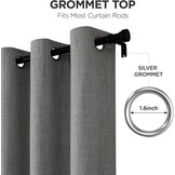 2x Grijze Verduisteringsgordijnen 117x183 cm - 100% Verduisterend met Linnenlook