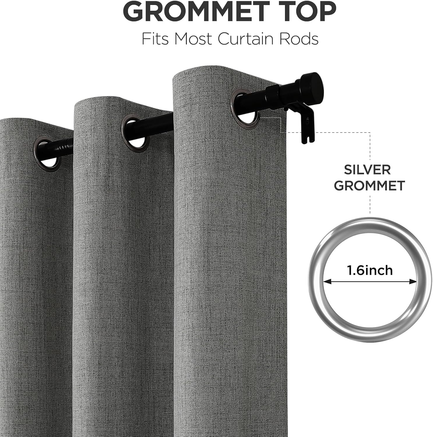 2x Grijze Verduisteringsgordijnen 117x183 cm - 100% Verduisterend met Linnenlook
