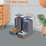 Automatische kattenvoerdispenser en kattenwaterdispenser in set, 2 verpakkingen, automatische hondenvoerdispenser en hondenwaterdispenser, 3,5 l voor kleine, middelgrote en grote honden, huisdieren
