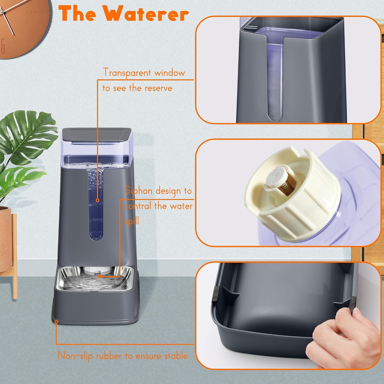 Automatische kattenvoerdispenser en kattenwaterdispenser in set, 2 verpakkingen, automatische hondenvoerdispenser en hondenwaterdispenser, 3,5 l voor kleine, middelgrote en grote honden, huisdieren