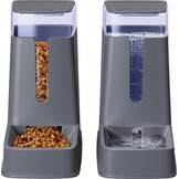 Automatische kattenvoerdispenser en kattenwaterdispenser in set, 2 verpakkingen, automatische hondenvoerdispenser en hondenwaterdispenser, 3,5 l voor kleine, middelgrote en grote honden, huisdieren