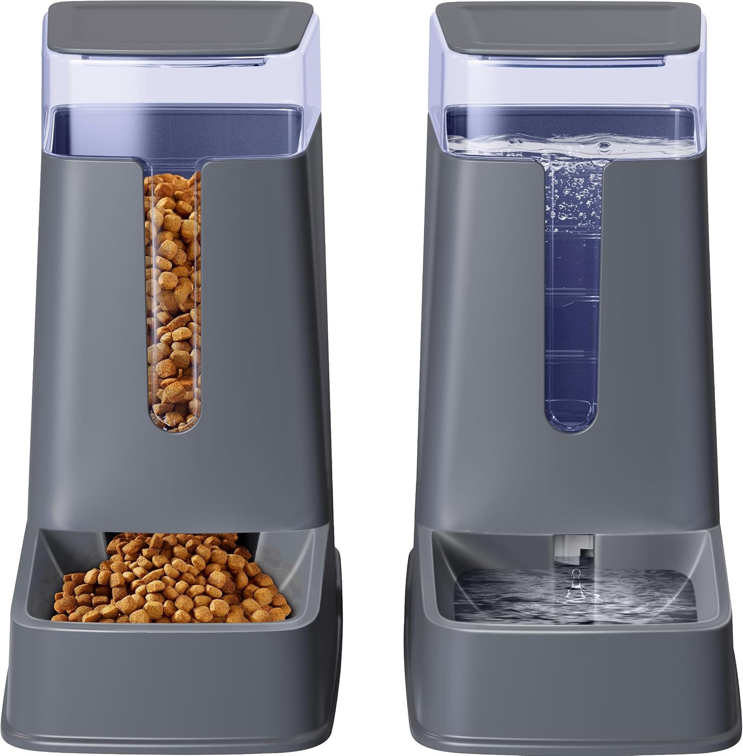 Automatische kattenvoerdispenser en kattenwaterdispenser in set, 2 verpakkingen, automatische hondenvoerdispenser en hondenwaterdispenser, 3,5 l voor kleine, middelgrote en grote honden, huisdieren