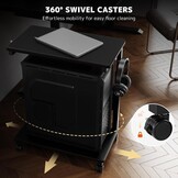 PUTORSEN In Hoogte Verstelbare PC Tower Standaard met 2 Etages, Computer Tower Standaard met Wieltjes en Muismat,ATX-behuizingen tot 40kg/Etage,Printerstandaard voor Thuisbureau, Zwart - Maat 38.5 x 50 x 85 cm