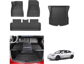 GAFAT Boot Mats + Floor Mats TPE All-Weather Interior Mats for Trunk and Floor, High Edge, Original 3D Scan, Pack of 4