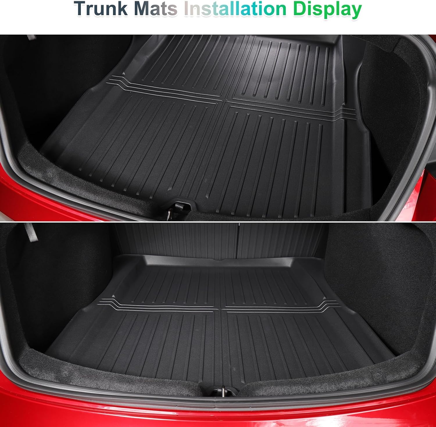 GAFAT Boot Mats + Floor Mats TPE All-Weather Interior Mats for Trunk and Floor, High Edge, Original 3D Scan, Pack of 4