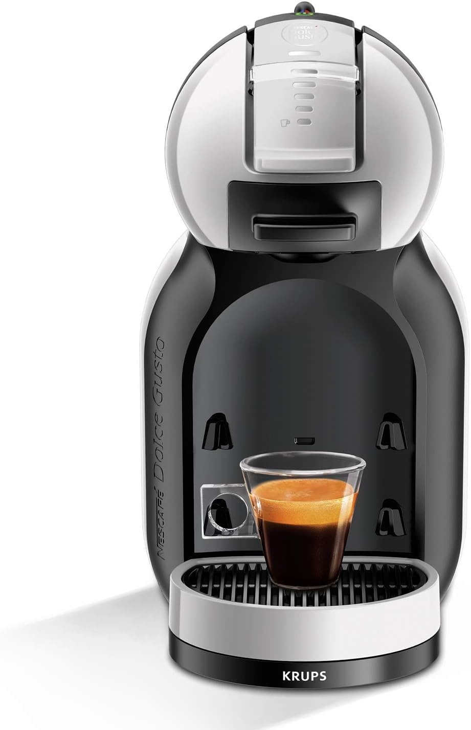 KRUPS Dolce Gusto Mini me Artic KP123B - Cafetera de cápsulas Nestlé Dolce Gusto automática, 15 bares de presión, motor 1500 W con depósito 0.8 L, para todo tipo de bebidas frías y calientes, blanco