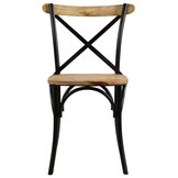 vidaXL Eetstoelen Set (2) Massief Mangohout Zwart - 61% Korting