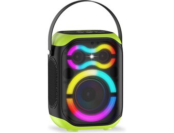 Draagbare Bluetooth-luidspreker met ledverlichting, modern design (zwart)