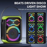 Draagbare Bluetooth-luidspreker met ledverlichting, modern design (zwart)