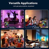 Draagbare Bluetooth-luidspreker met ledverlichting, modern design (zwart)