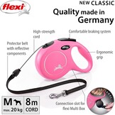 FLEXI - Nieuw Classic M 8M riemkoord roze max. 20 kg - (600.7746)