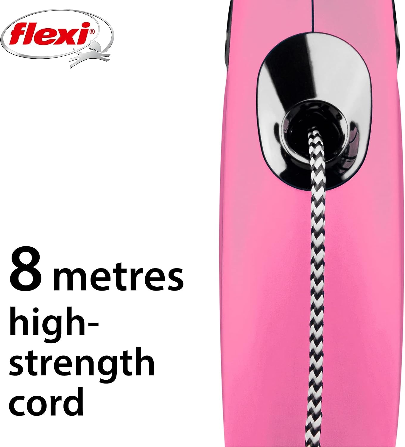 FLEXI - Nieuw Classic M 8M riemkoord roze max. 20 kg - (600.7746)