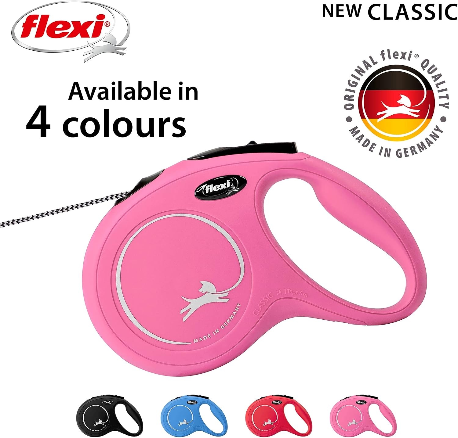 FLEXI - Nieuw Classic M 8M riemkoord roze max. 20 kg - (600.7746)