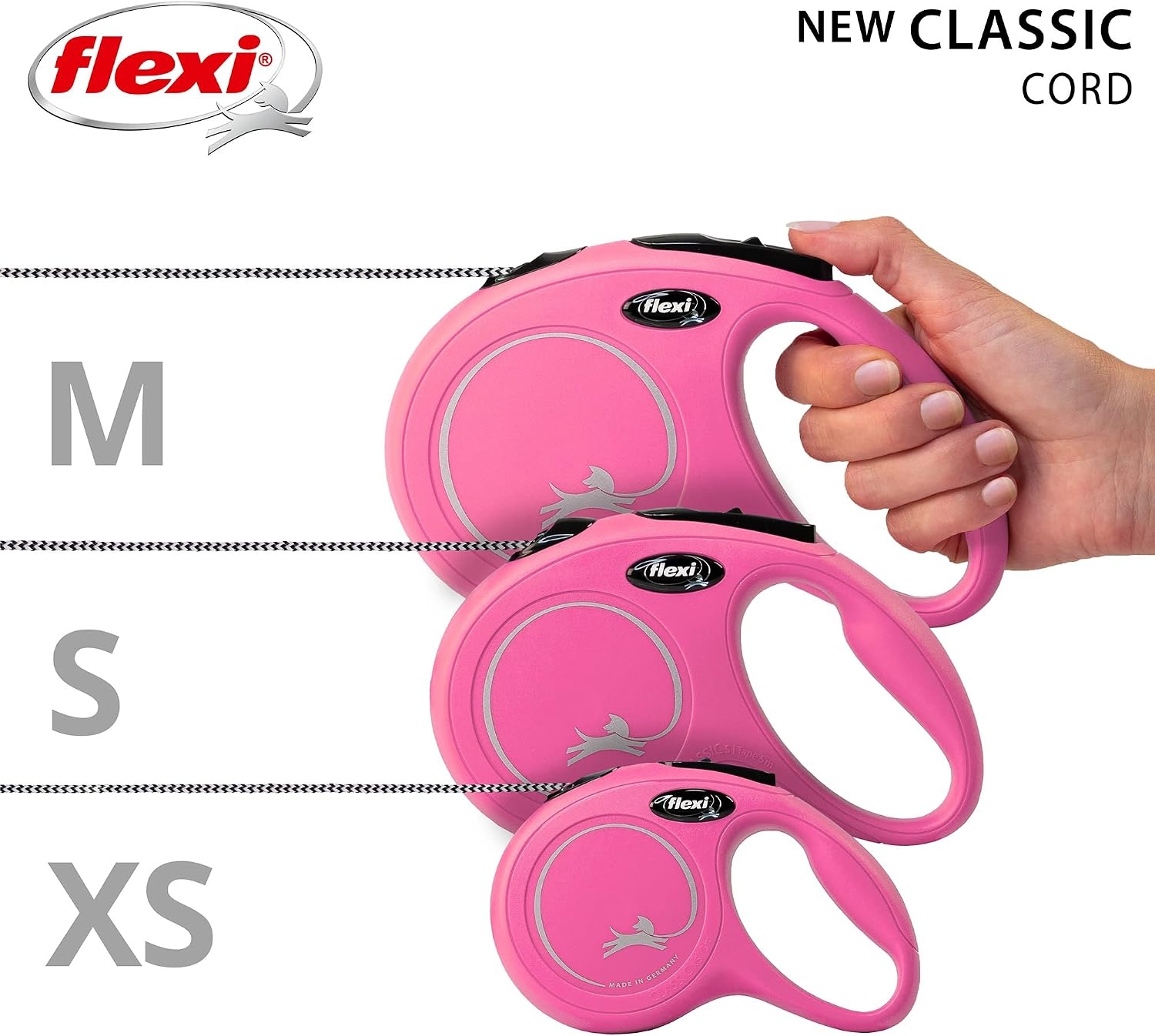 FLEXI - Nieuw Classic M 8M riemkoord roze max. 20 kg - (600.7746)