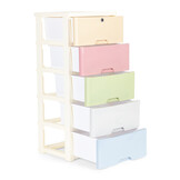 Ladeblok - 84,5x32,5x31cm - 5 lades - pastel kleuren