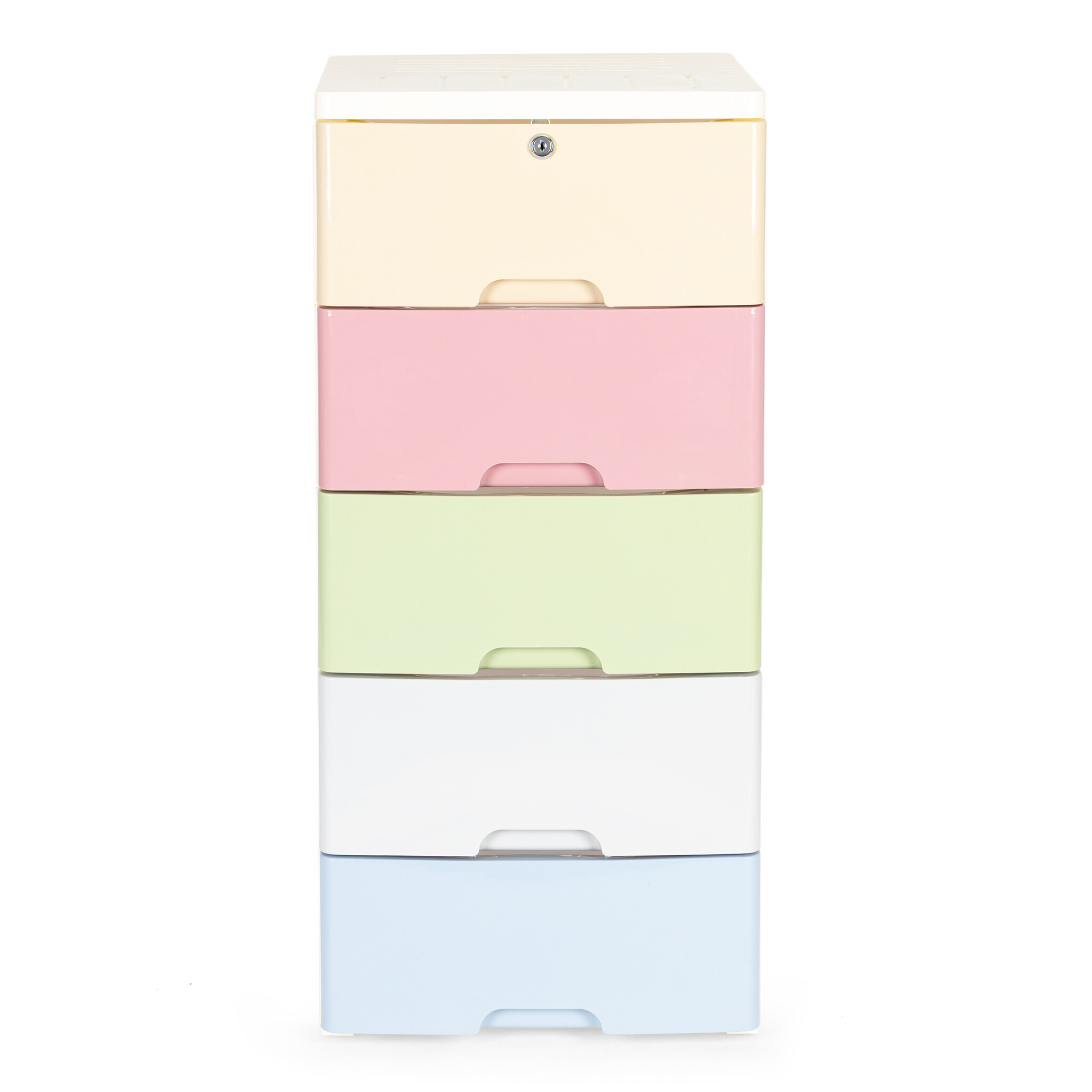 Ladeblok - 84,5x32,5x31cm - 5 lades - pastel kleuren