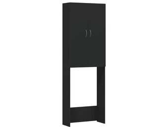 vidaXL Wasmachinekast 64x25,5x190 cm zwart