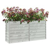 Verhoogde Plantenbak Staal Zilver - 160x40x77cm - 53% Korting