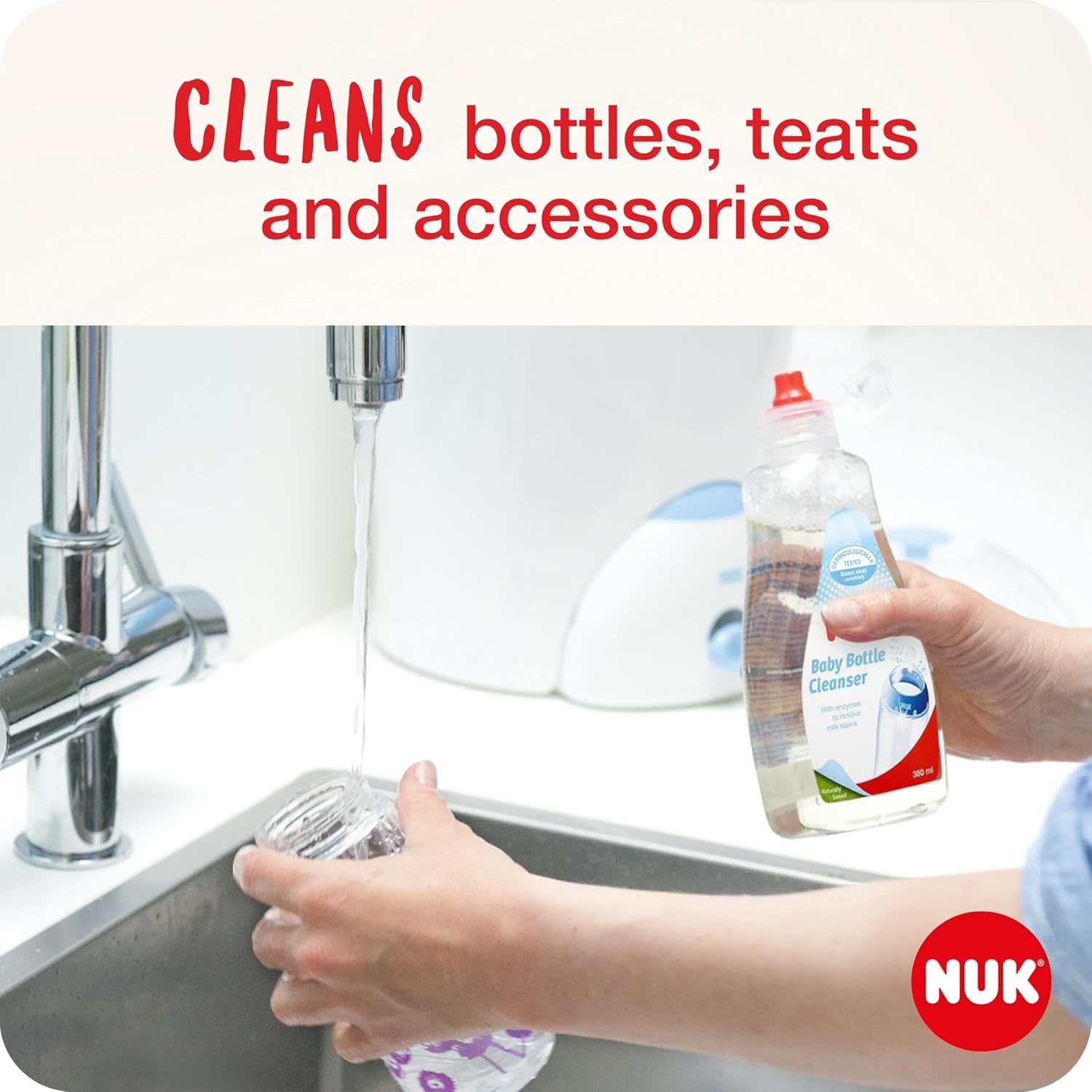 Babyflesreiniger NUK: 3x 500ml, Geurloos, pH-Neutraal & Enzymen | 45% Korting