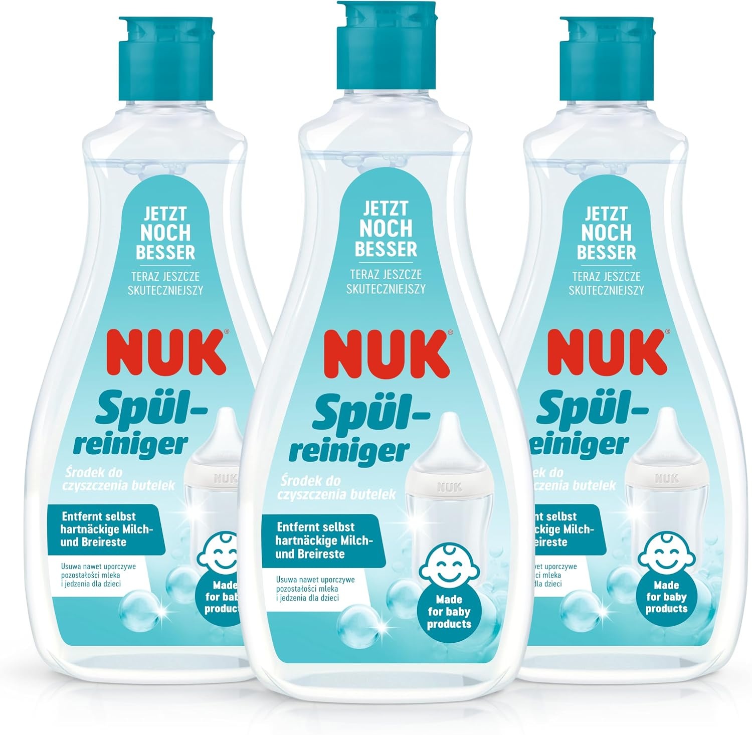 Babyflesreiniger NUK: 3x 500ml, Geurloos, pH-Neutraal & Enzymen | 45% Korting