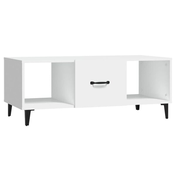 vidaXL Salontafel 102x50x40 cm Wit Bewerkt Hout & IJzer - 68% Korting