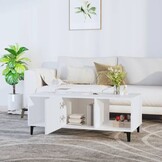 vidaXL Salontafel 102x50x40 cm Wit Bewerkt Hout & IJzer - 68% Korting