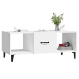 vidaXL Salontafel 102x50x40 cm Wit Bewerkt Hout & IJzer - 68% Korting