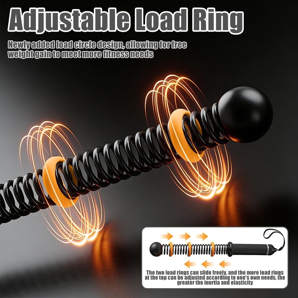 Draadloze Battle Ropes - Verstelbaar, Ruimtebesparend - Zwart 44 cm - 58% Korting