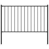 vidaXL Hekpaneel met palen 1,7x1,25 m gepoedercoat staal zwart