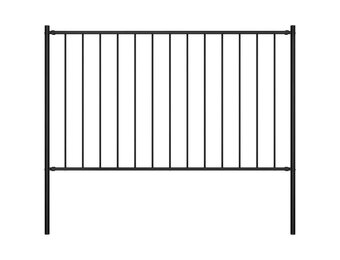 vidaXL Hekpaneel met palen 1,7x1,25 m gepoedercoat staal zwart
