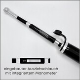 DACHS Fietspomp met Manometer - Compacte Handpomp voor Presta en Schrader - 21 cm - Zwart/Zilver