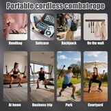 Draadloze Battle Ropes Zwart - Verstelbare Weerstand - 58% Korting