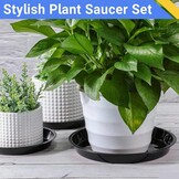 16x Plantenschotel Zwart Rond Kunststof 30cm - Duurzaam & UV-bestendig
