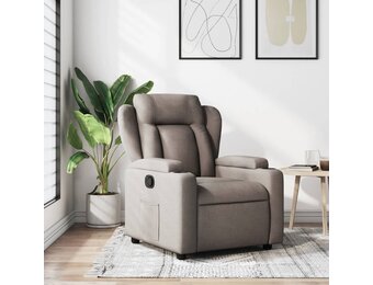 Verstelbare Fauteuil met Stoffen Bekleding - Taupe - 35% Korting!