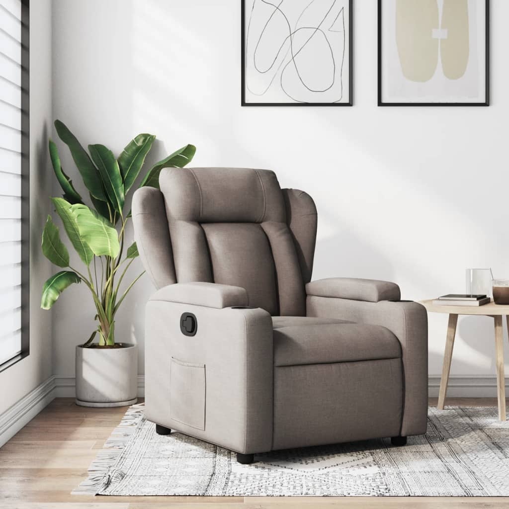 Verstelbare Fauteuil met Stoffen Bekleding - Taupe - 35% Korting!