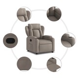 Verstelbare Fauteuil met Stoffen Bekleding - Taupe - 35% Korting!