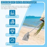 RVS Vlooienhark met Lange Steel - Zeefmand Strandvondsten (-34%)