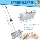 RVS Vlooienhark met Lange Steel - Zeefmand Strandvondsten (-34%)