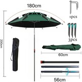 Strandparasol Ø 160cm: UPF 50+, 360° draaibaar, windbestendig (-33%)