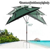 Strandparasol Ø 160cm: UPF 50+, 360° draaibaar, windbestendig (-33%)