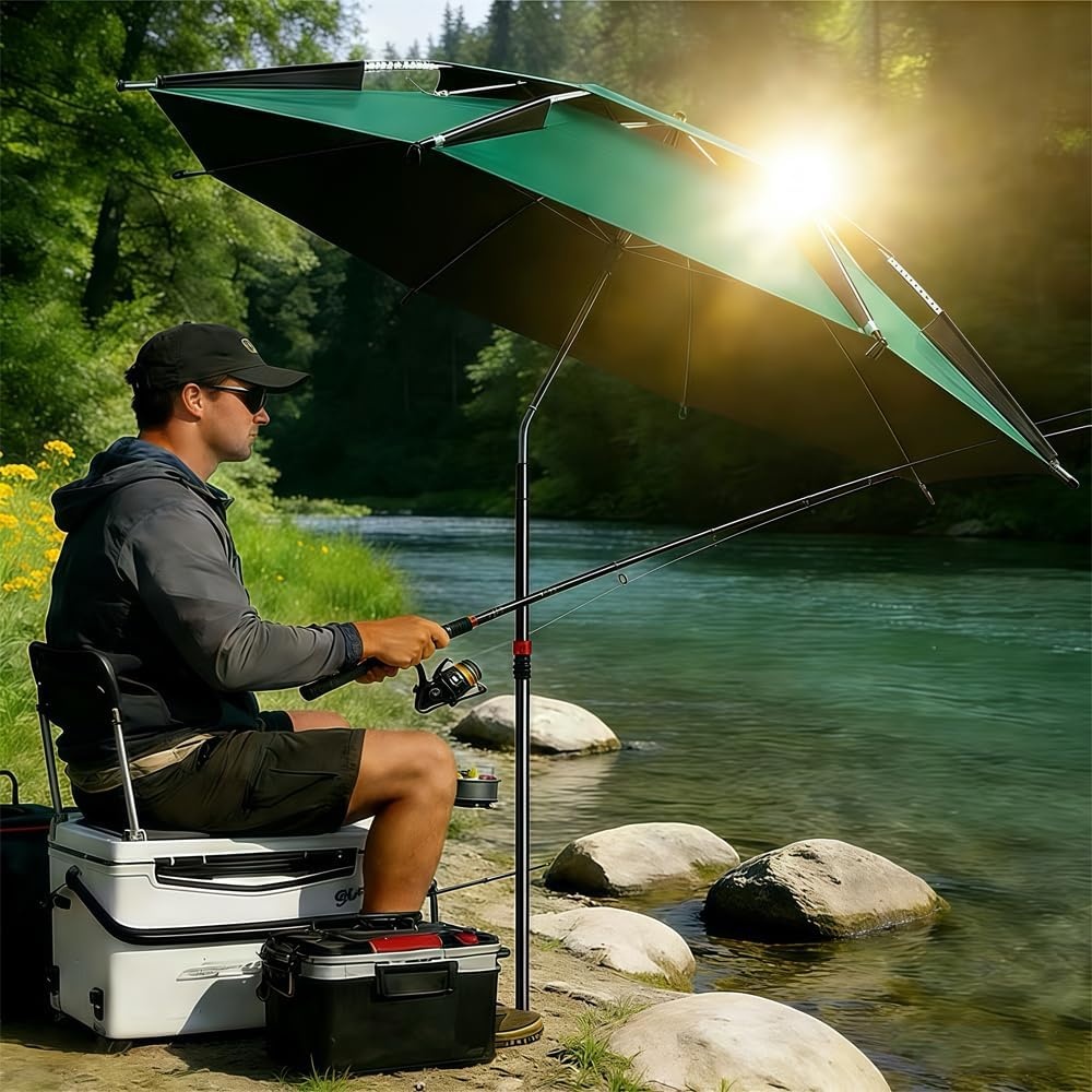 Strandparasol Ø 160cm: UPF 50+, 360° draaibaar, windbestendig (-33%)