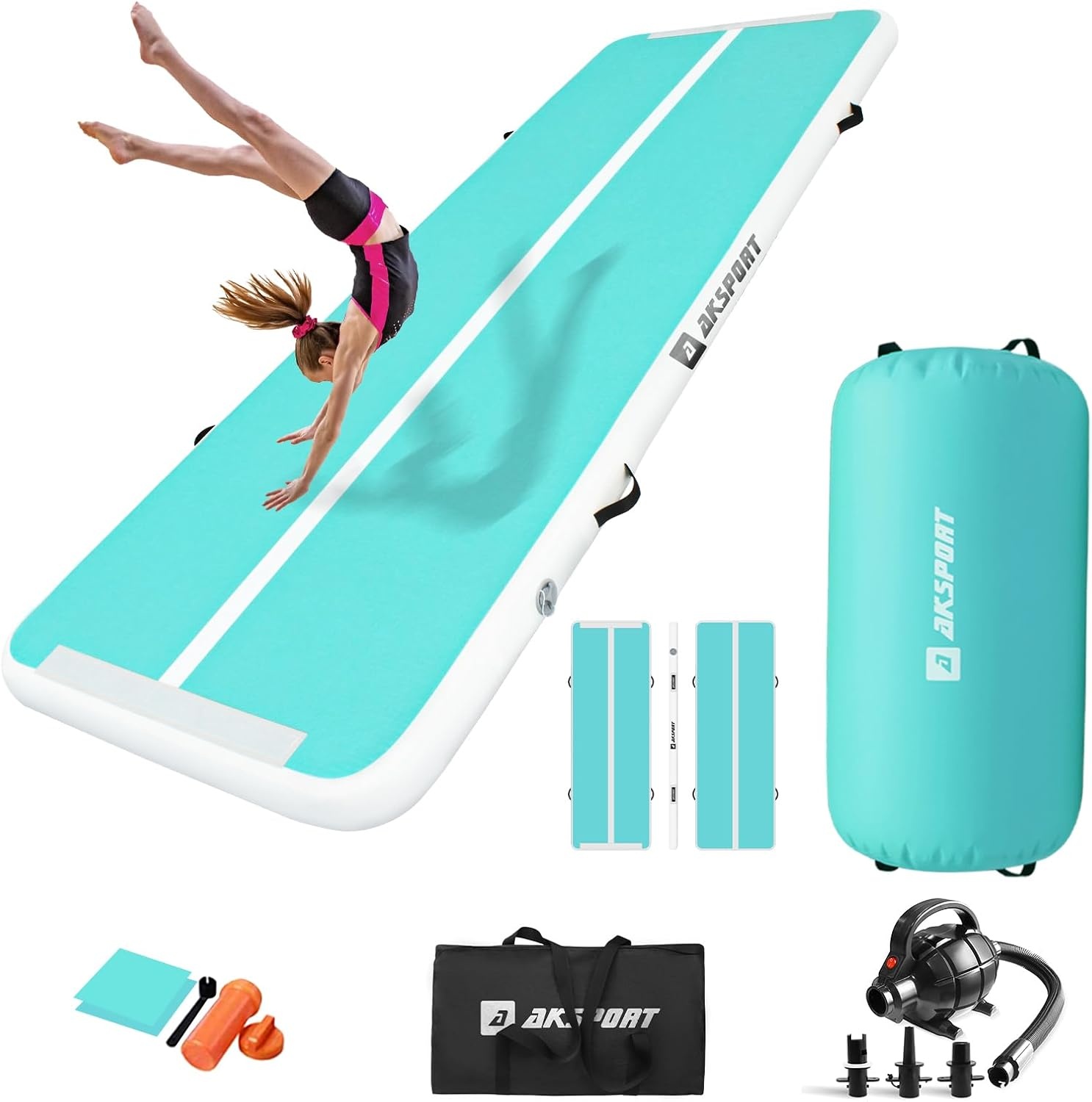 Opblaasbare Airtrack Gymnastiekmat met Air Roll & Pomp - 35% Korting