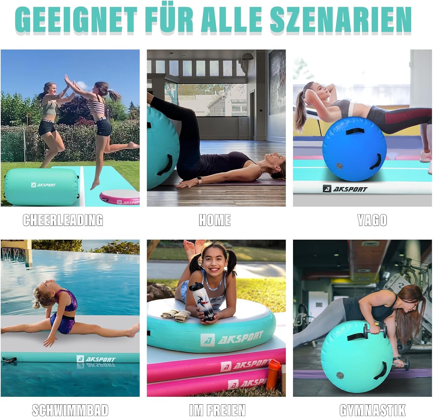 Opblaasbare Airtrack Gymnastiekmat met Air Roll & Pomp - 35% Korting
