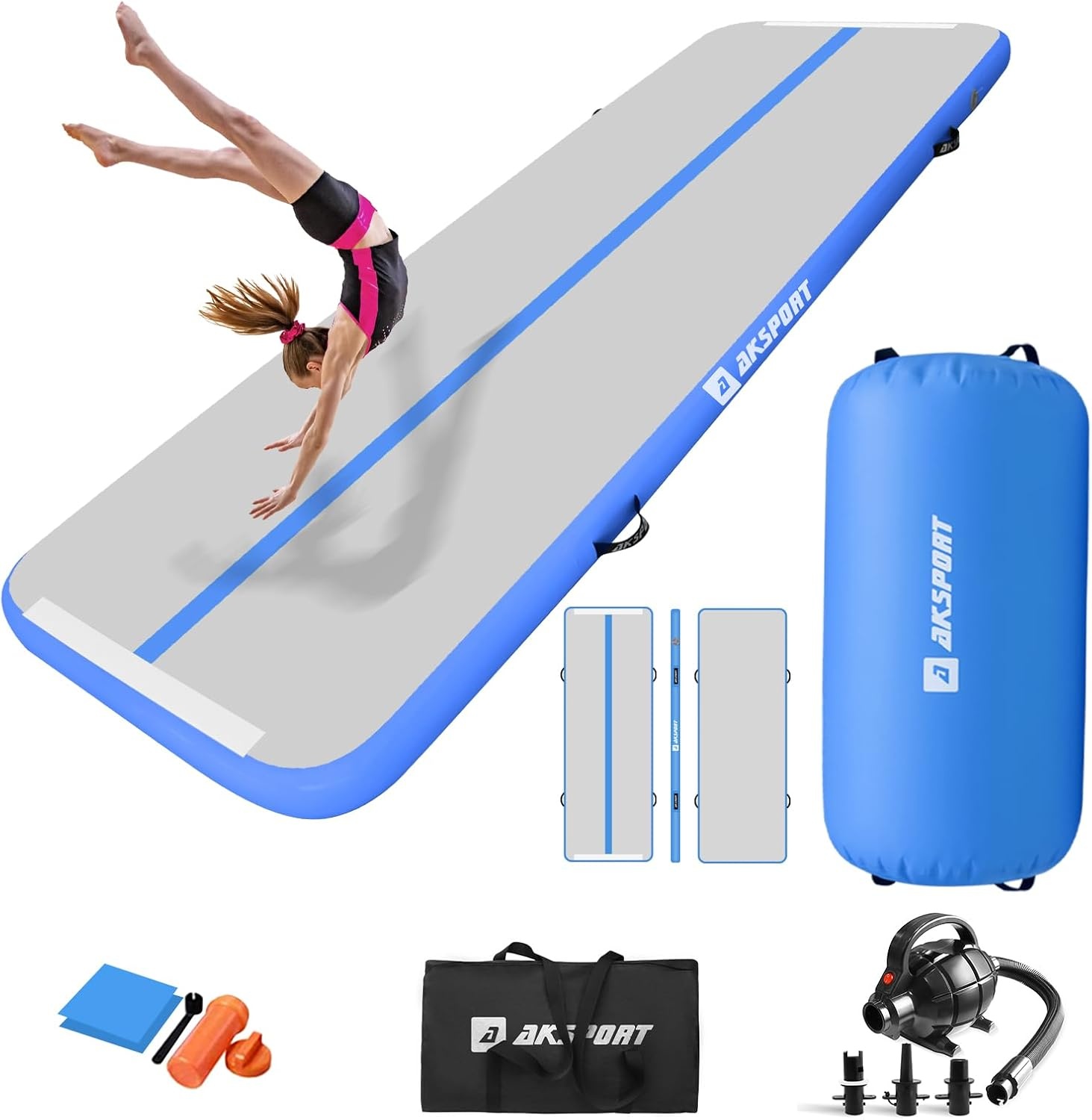 Opblaasbare Airtrack Gymnastiekmat met Air Roll & Pomp - 35% Korting