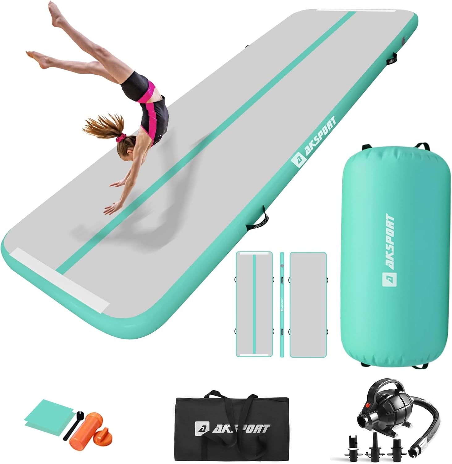 Opblaasbare Airtrack Gymnastiekmat met Air Roll & Pomp - 35% Korting